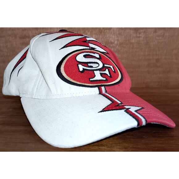 STARTER Other - San Francisco 49ers 90s STARTER strapback SHOCKWAVE white red cap NFL Pro vtg